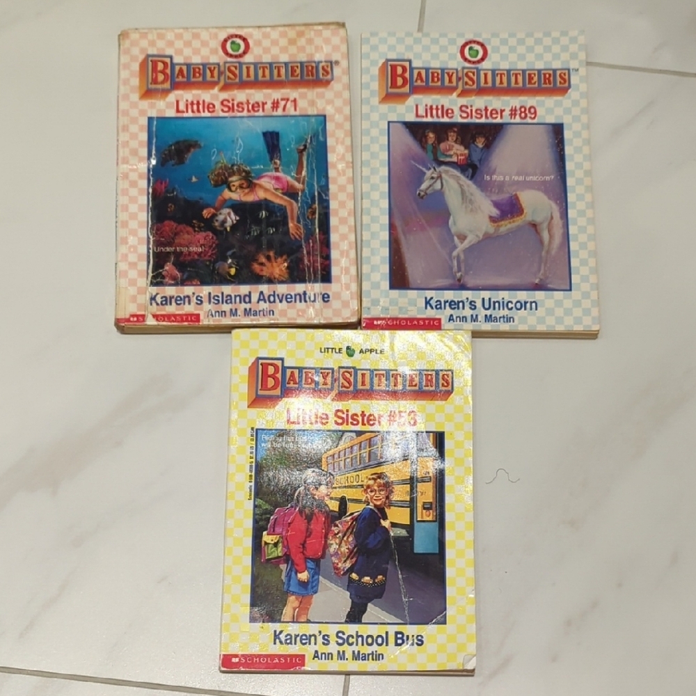 Scholastic Baby-Sitters Little Sister Book Trio - Red, Blue, Yellow Covers